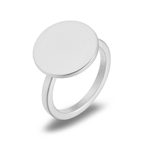 Heiß begehrte, 18 Karat vergoldete Edelstahl-Siegelringe mit geometrischem, rundem Design, minimalistische, günstige runde Anhängerringe