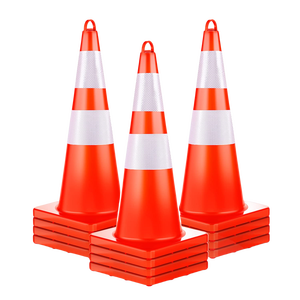 Özel kauçuk tabanlı yol bariyeri güvenlik konisi pembe yeşil 28 inç 28 "trafik konisi yansıtıcı ve trafik yolu için kullanılır - Product Image 2