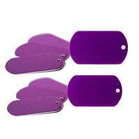 Plaques d'identification pour chien en aluminium anodisé personnalisées, plaques métalliques vierges de couleurs assorties, étiquettes rectangulaires en acier inoxydable pour chaussures et bagages