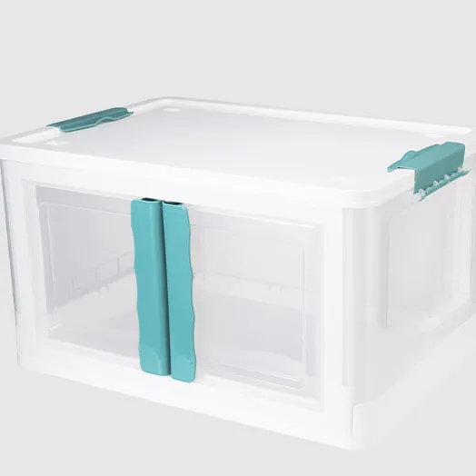 बेड फोल्डिंग कंटेनर के नीचे डबल ओपन पीपी प्लास्टिक स्टोरेज बिन, ढक्कन के साथ पर्यावरण-अनुकूल स्टैकिंग होम फोल्डेबल बॉक्स घरेलू उपयोग के लिए