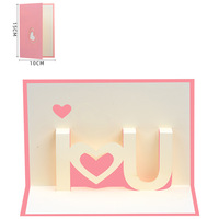 Carte de vœux 3D pop-up en forme de cœur, carte artisanale en papier, carte de vœux romantique personnalisée pour la Saint-Valentin, mariage, anniversaire, vente en gros