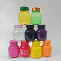 Bouteille en plastique de 100 ml et 200 ml pour chewing-gum, bonbons, pilules ou capsules, avec impression sérigraphiée
