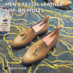 Sh11772A Mocasines de Hombre de Cuero Sintético con Punta Puntiaguda, Borlas y Tacón Bajo, Estilo Slip-On, Zapatos Casuales para Primavera/Verano - Product Image 2