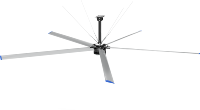 Ventilateur de plafond industriel de grande taille BICHEN série 400, 2,2 kW, PMSM HVLS, 7,3 m, 6,1 m, avec pales ultra-larges de 240 mm
