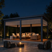 Pergola moderne automatique en aluminium imperméable pour l'extérieur, avec toit à lames, idéale pour le jardin