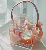 Élégant petit emballage carré transparent pour bougie avec rangement transparent pour bonbons à la main Boîte cadeau vide de luxe en acrylique transparent pour mariage