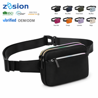 Sac banane personnalisé, sac de ceinture en nylon avec impression sur mesure, sac de hanche imperméable, vente en gros, fabricant OEM