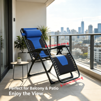 Chaise longue pliable de grande taille, moderne et de haute qualité, en acier inoxydable durable, confortable, inclinable à gravité zéro avec rembourrage
