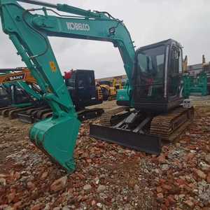 Excavatrice d'occasion Kobelco SK75, marque japonaise d'origine, 7,5 tonnes, petite excavatrice, mini-excavatrice à chenilles en caoutchouc - Product Image 5