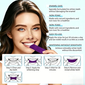 <span class=keywords><strong>Bandes</strong></span> <span class=keywords><strong>blanchissantes</strong></span> triple action pour les <span class=keywords><strong>dents</strong></span>, 28 pièces (14 paires), sans fluorure ni alcool, couleur violette, correction des taches - Product Image 3