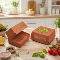 Boîtes à sandwich pour hamburgers, contenants alimentaires rectangulaires en papier kraft biodégradable de qualité alimentaire, personnalisables, avec couvercles