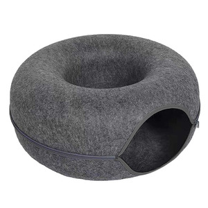 Casa para Gatos en Forma de Donut y Cama Túnel, Diseño Moderno de Fieltro para que los Gatos se Escondan, Interactivo para Interiores en Verano - Product Image 4