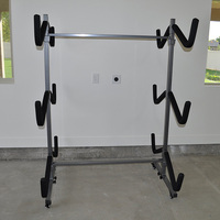 Support combiné kayak et vélo JH-Mech pour camping-car, hauteur réglable, pliable verticalement, en aluminium, pour le rangement des kayaks