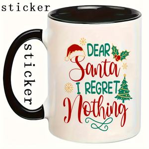 Feliz Navidad 16oz Frascos de vidrio UV para DTF Cup Wraps Impermeable Resistente a los arañazos Calcomanías festivas Papel de transferencia autoadhesivo - Product Image 5