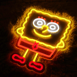Cartoon <strong>Spongebob</strong> Neon Sign LED Night Light For Kids Room Birthday Party Decoration Light
