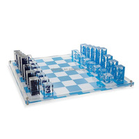 Jeu d'échecs de luxe en cristal transparent OEM/ODM, jeu d'échecs en acrylique