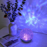 Lampe de chevet à effet d'ondulation d'eau personnalisée OEM, alimentation USB, couleurs RVB, télécommande pour chambre/salon