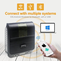 Printer termal langsung Printer Label 80mm Printer portabel termal Bluetooth gaya warna dengan harga antarmuka seluler