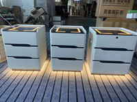 Meuble intelligent moderne de luxe léger multifonctionnel avec charge sans fil, verrouillage par empreinte digitale, haut-parleur, en bois, 3 tiroirs, double, pour appartement et hôpital