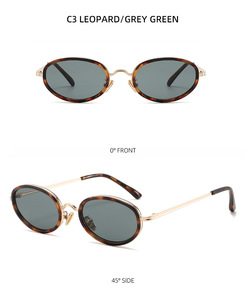 Vollrandige Metall-Sonnenbrille im ovalen Punk-Stil mit Schildpatt-Optik für Männer und Frauen, Unisex UV400, beliebte Farbverlauf-Sonnenbrille - Product Image 4