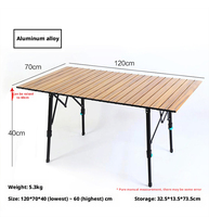 Table De pique-nique latérale en alliage d'aluminium pliante Portable Table De jardin pliante BBQ Table De Camping pliante