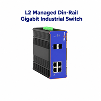 Switch Ethernet Industrial de Capa 2 con Entrada de 12-57VDC, Administrado, 4 Puertos 1G, Montaje en Riel DIN, IP40, con 2/1GB de Puertos SFP Uplink.