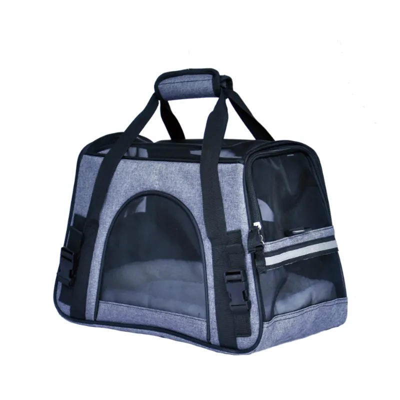 Meairline un havayolu onaylı özel renk Logo katlanabilir taşınabilir yumuşak evcil hayvan taşıyıcı köpek kedi seyahat çantası