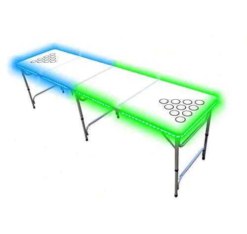 Table Foldable Factory Direct Foldable Beer Pong Table 8 Feet Portable Folding Beer Pong Table With LED Light