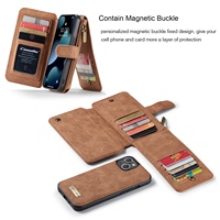 Étui de téléphone portable en cuir avec porte-cartes amovible Trendybay Luxury Detachable TPU PC pour iPhone 13 Mini Pro Max