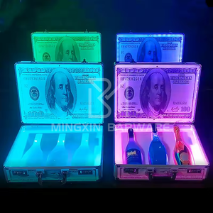 Night Club Champagne Bottle Carrier LED Liquor Display Box Stand Wine Case Dollar Design Glorifier Service Presenter - Product Image 2