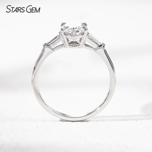Bague Starsgem à trois pierres de 1,872 carats en or massif 10 carats, diamant de laboratoire certifié IGI, taille ovale, bague de fiançailles - Product Image 5