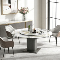 Ensemble de table à manger 6 places pour petit espace avec buffet rangable, chaises 4 places, ensemble confortable et chaleureux avec rotation