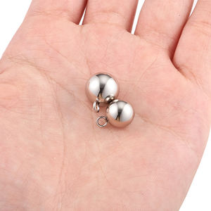 Colgante de Bola de Acero Inoxidable con Anillo Abrible, Componente Hipoalergénico <span class=keywords><strong>para</strong></span> la Fabricación de Joyas, <span class=keywords><strong>Pulseras</strong></span> y Collares - Product Image 3