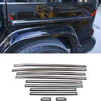Kit de 10 Pièces de Moulures Latérales en Fibre de Carbone Véritable pour Mercedes G Wagon W464 W465 G63 G500 – Bandes de Garniture Extérieures pour Amélioration de la Ligne de Taille