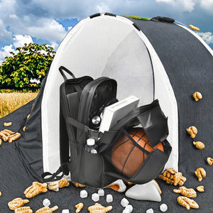 Sac à dos de sport imperméable en polyester pour basketball, football, volleyball avec compartiment à ballon, fermeture éclair, port USB et compartiment à chaussures - Product Image 3