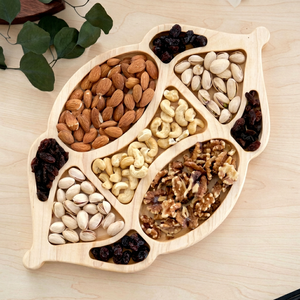 Luxury Handcrafted Wooden <b>Platter</b> Arabic Majlis Serving Tray With Multiple Compartments for Dates Sweets Tea Coffee Presentation - Product Image 1