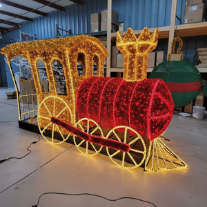 ไฟตกแต่งรถไฟ 3 มิติ แบบ LED กันน้ำ IP65 สำหรับติดตั้งภายนอกอาคาร สวนสาธารณะ สถานที่สำคัญในเมือง สำหรับเทศกาลคริสต์มาส - Product Image 1