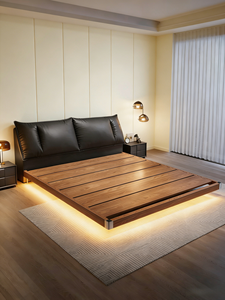 <span class=keywords><strong>Letto</strong></span> in Pelle Minimalista Stile Italiano 1.8m, <span class=keywords><strong>Letto</strong></span> <span class=keywords><strong>Matrimoniale</strong></span> 1.5m per Camera da <span class=keywords><strong>Letto</strong></span> Principale, Design Moderno in Pelle Morbida con Bordi Colorati - Product Image 6