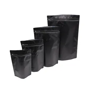 125克哑光黑色咖啡粉袋立式铝箔衬里袋咖啡豆包装袋