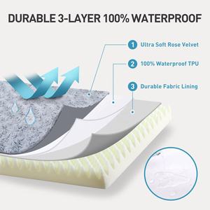 Wasserdichtes rosa samt Weiches flauschiges waschbares großes orthopädisches Hundebett mit abnehmbarem Bezug - Product Image 4