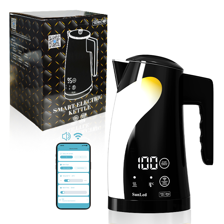 Online Wholesale Home Kitchen Appliances 1.25L Boil Dry Protection Smart Electric Kettle Keep Warm with Voice and App Control