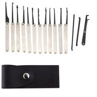 Échantillon gratuit, lot de 24 pièces, cadenas transparent avec lampe torche, outils d'entraînement Smith, jeu de crochetage en acier inoxydable