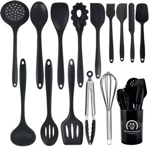 Household Kitchen Cooking Utensils Spatula Spoon Turner Set Heat-resistant <b>Silicone</b> Kitchen Utensils with Bucket - Product Image 1