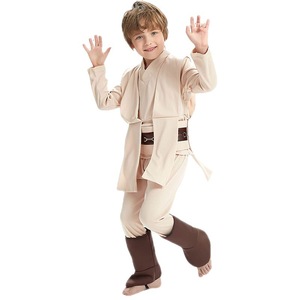 Costume de chevalier Jedi Obi Wan Kenobi de Star Wars pour garçons, tenue d'Halloween pour enfants, ensemble haut et pantalon avec cape marron - Product Image 5