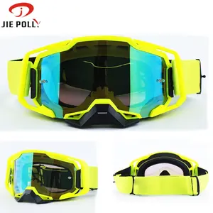 JIEPOLLY personnalisé OEM Logo Anti-Vent Pc Lentille Moto UV400 Lunettes de Soleil Strap Gafas Moto Motocross MX Lunettes de Sport