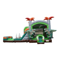 Castillo Inflable Comercial con Tobogán, Diseño de Dinosaurio Demonio, para Niñas, en Alquiler