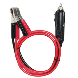 Pin USB mở rộng dây Thuốc lá nhẹ hơn cắm 2 Pin xe cá sấu màu đỏ và màu đen sạc