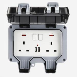 <span class=keywords><strong>Scatola</strong></span> Impermeabile per Interruttori e <span class=keywords><strong>Prese</strong></span> IP66, Copertura per Presa Elettrica Doppia da Esterno Resistente alle Intemperie - Product Image 4