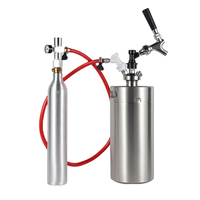 Régulateur de CO2 2-en-1 avec kit de tuyau carbonaté à raccord rapide, chargeur de CO2 pour brassage maison (0-60 PSI) et régulateur de pression pour eau gazeuse DIY