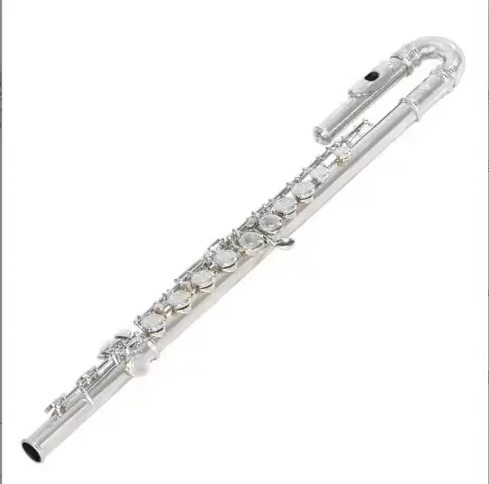 Flauta banhada a prata Fábrica C Flauta curvada para instrumento de concerto